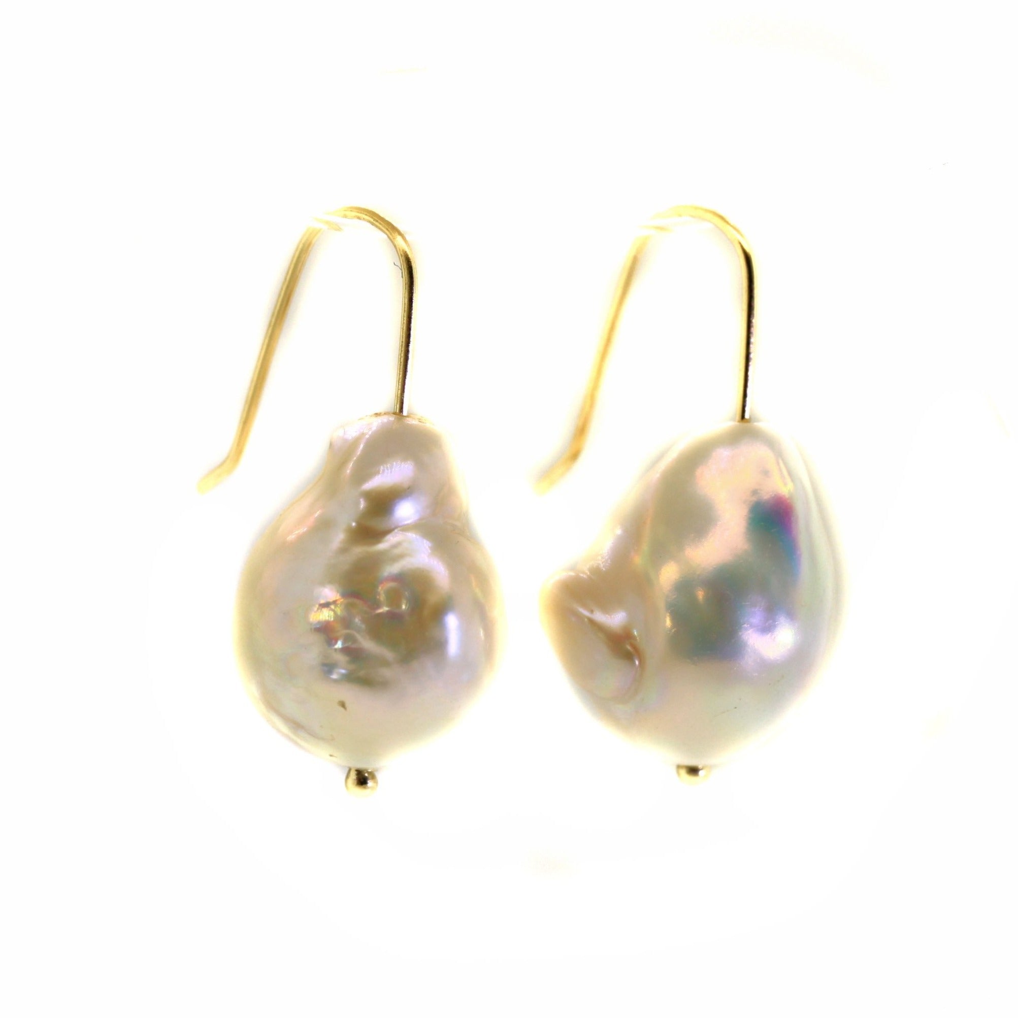Large Irregular Cream Pearl Earrings