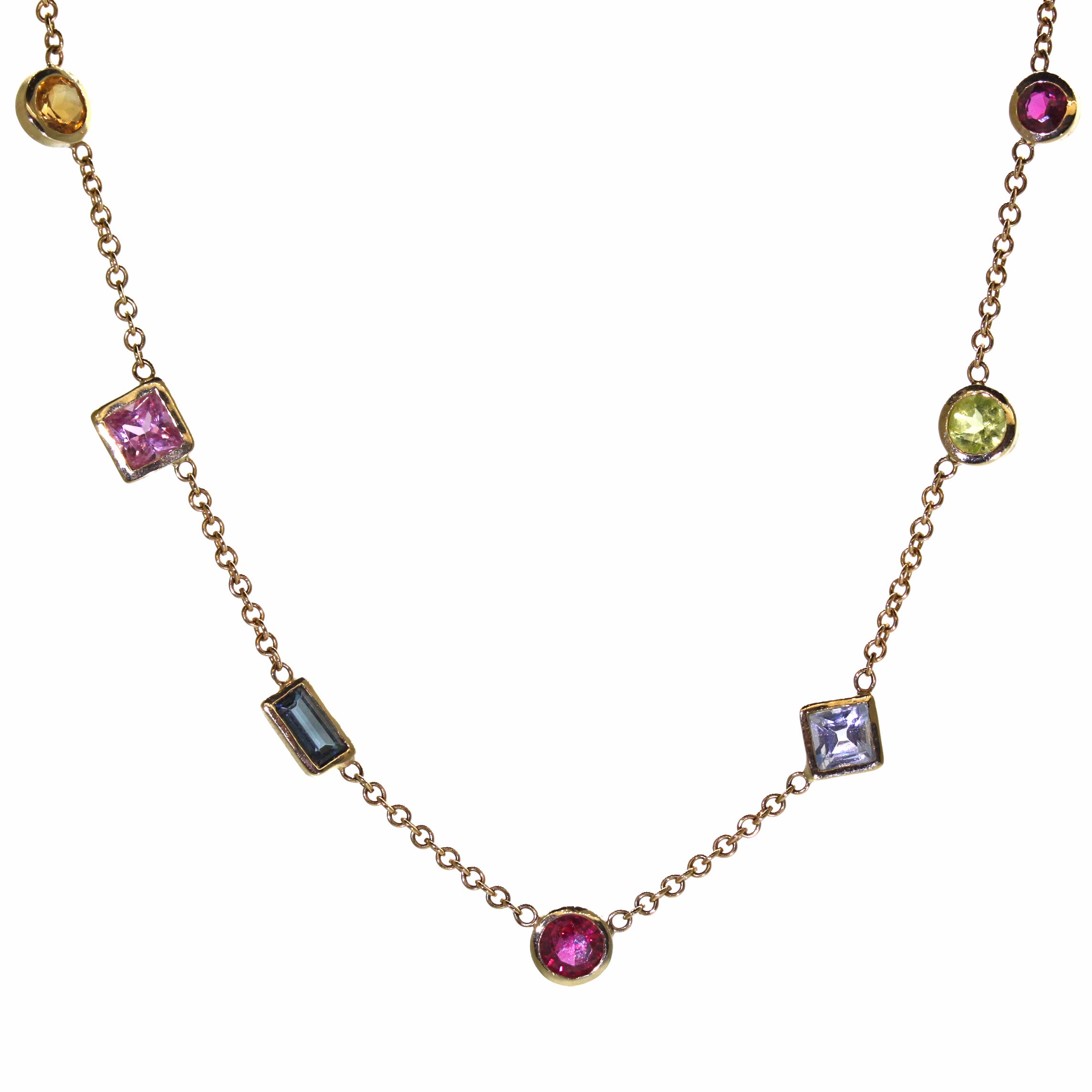 Dainty Gold Rainbow Necklace