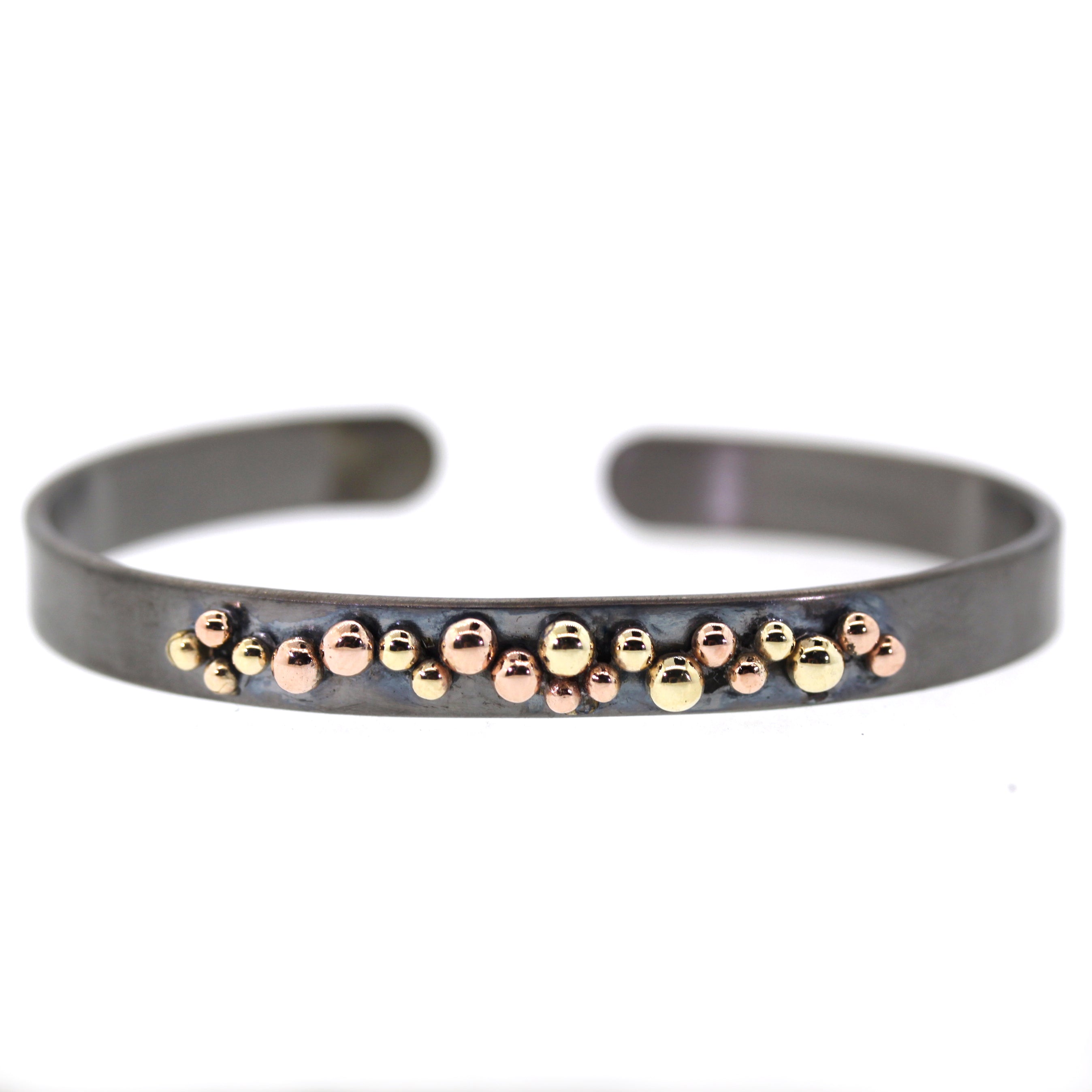 Yellow & Rose Gold Cluster Cuff Bracelet