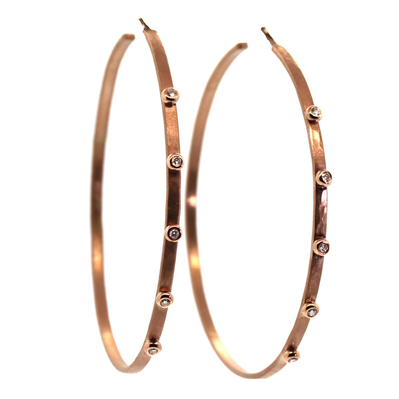 Custom Rose Gold & Diamond Hoops - Houston, Texas