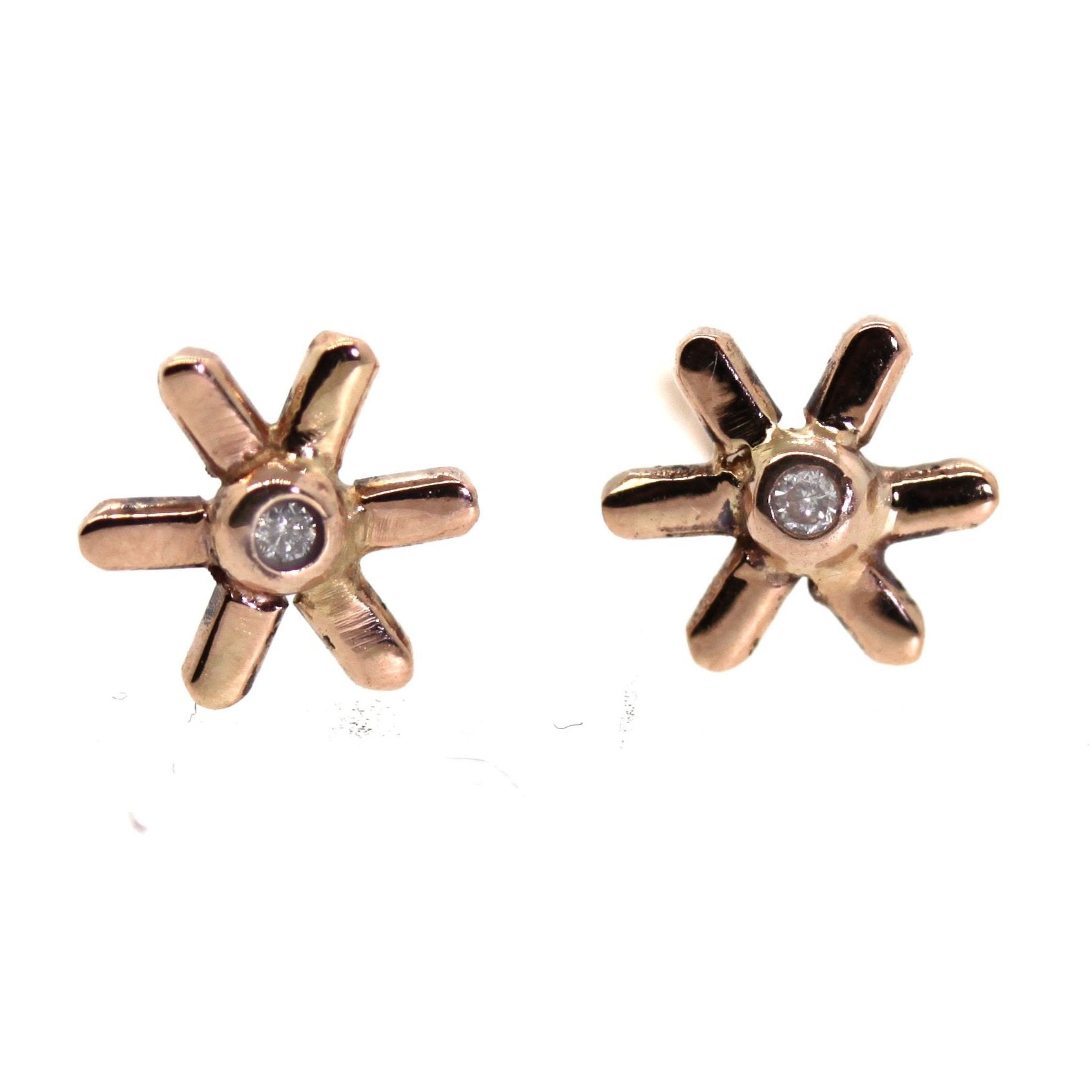 Gold Flower Studs -Rebecca Lankford Designs - Houston, TX