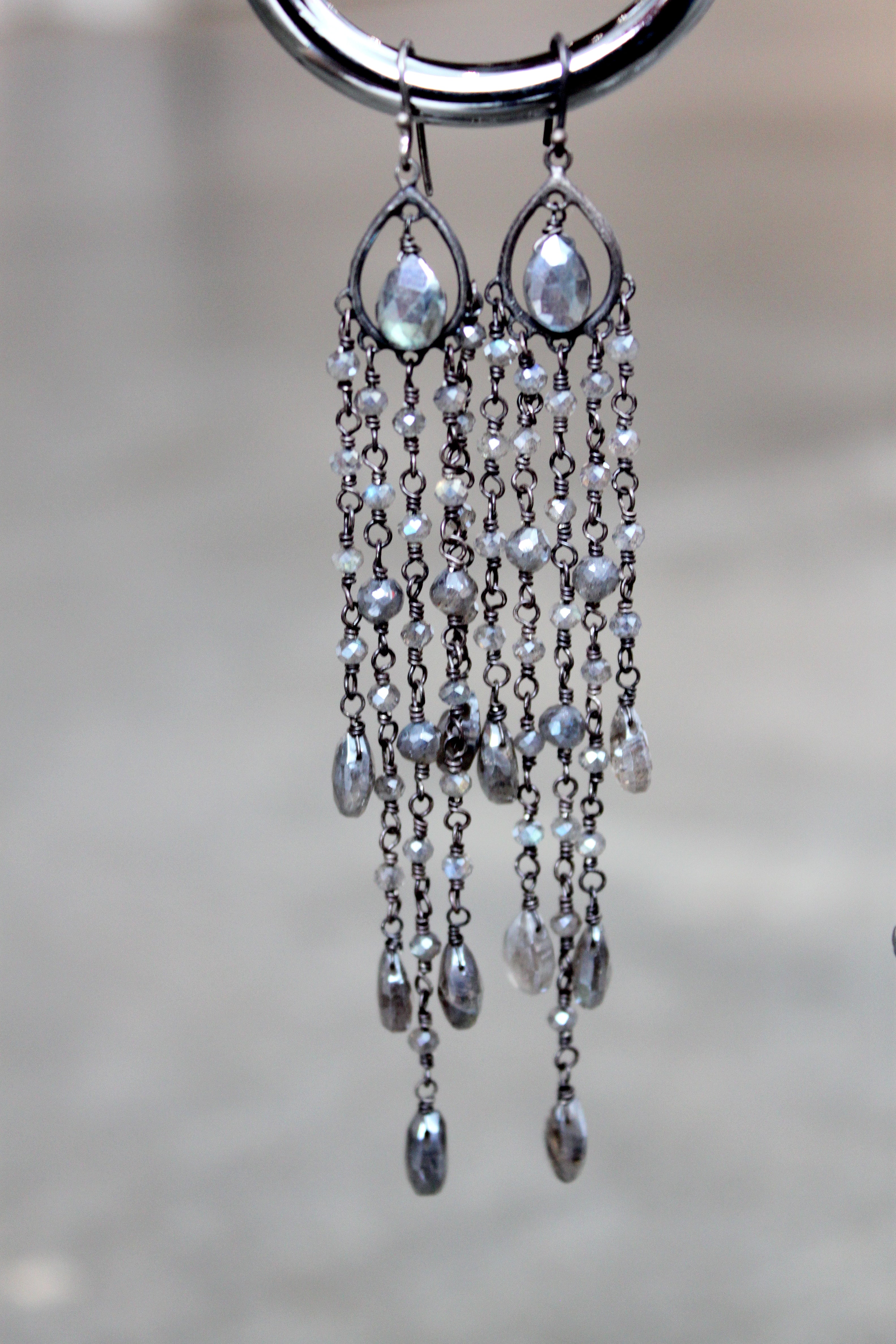 Labradorite Waterfall / Dangle Earrings -Rebecca Lankford Designs - Houston, TX