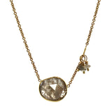 gold sliced diamond necklace