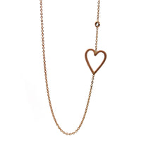 exaggerated sideways heart necklace with a rose cut diamond - Rebecca Lankford Designs - Houston, TX