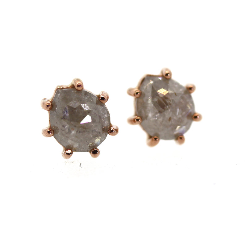 Raw Diamond Stud Earrings -Rebecca Lankford Designs - Houston, TX