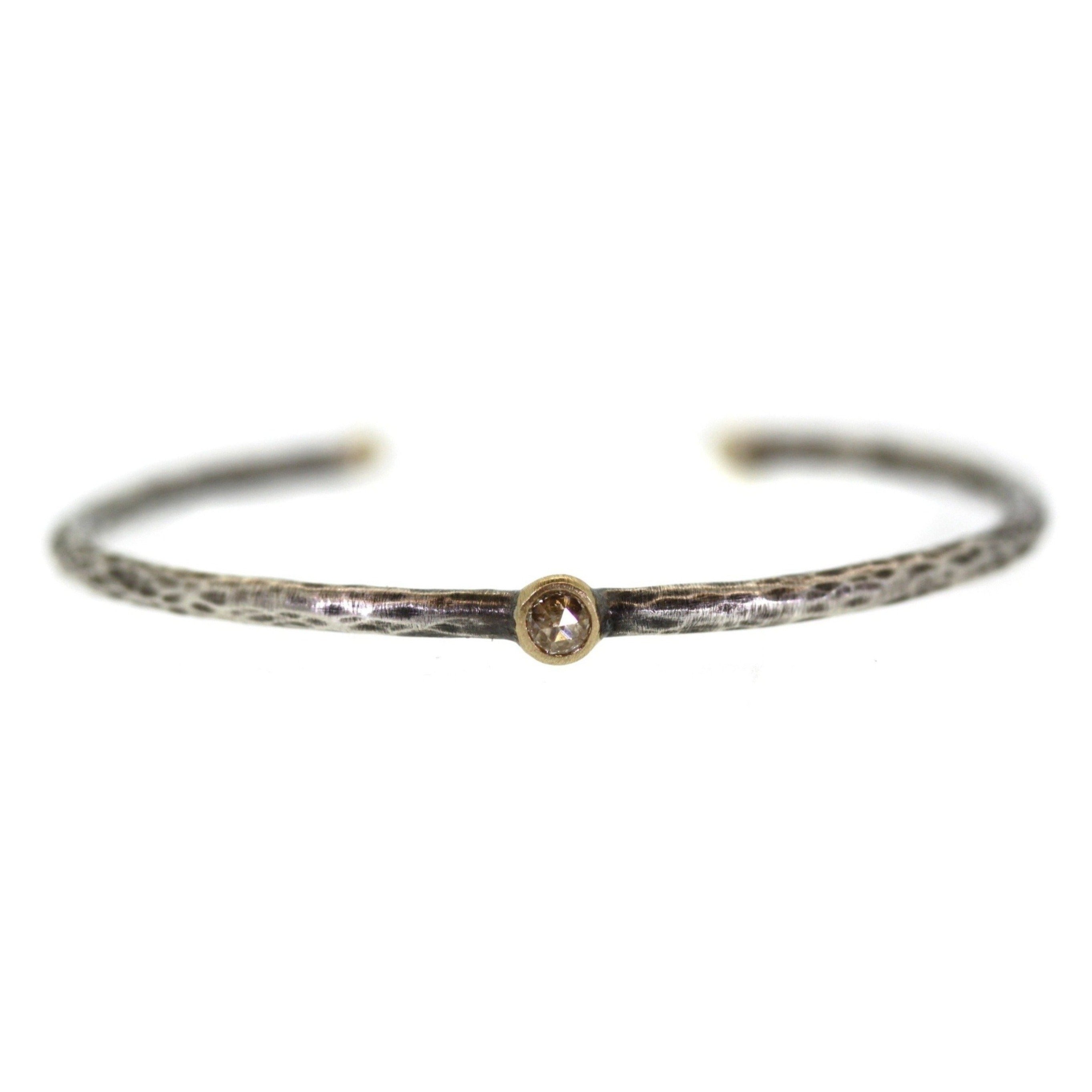 Champagne Diamond Organic Cuff Bracelet