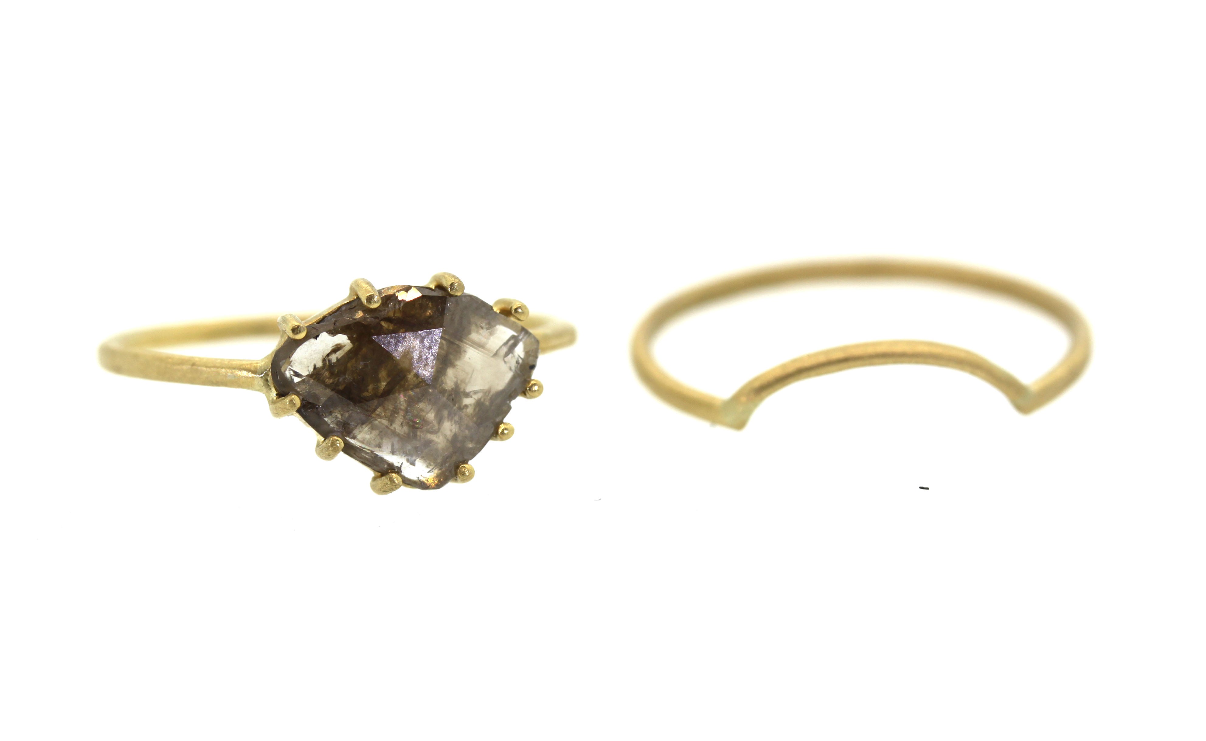 Sliced Diamond Engagement Ring