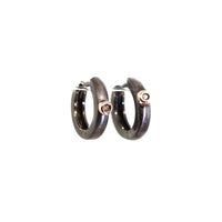 Silver Rhodium & Diamond Huggies