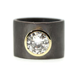 Chunky Solitaire Diamond Engagement Ring, modern bride, alternative engagement ring, rebecca lankford designs