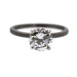 alternative bride, modern engagement ring, solitaire diamond, rhodium plated, rebecca lankford designs