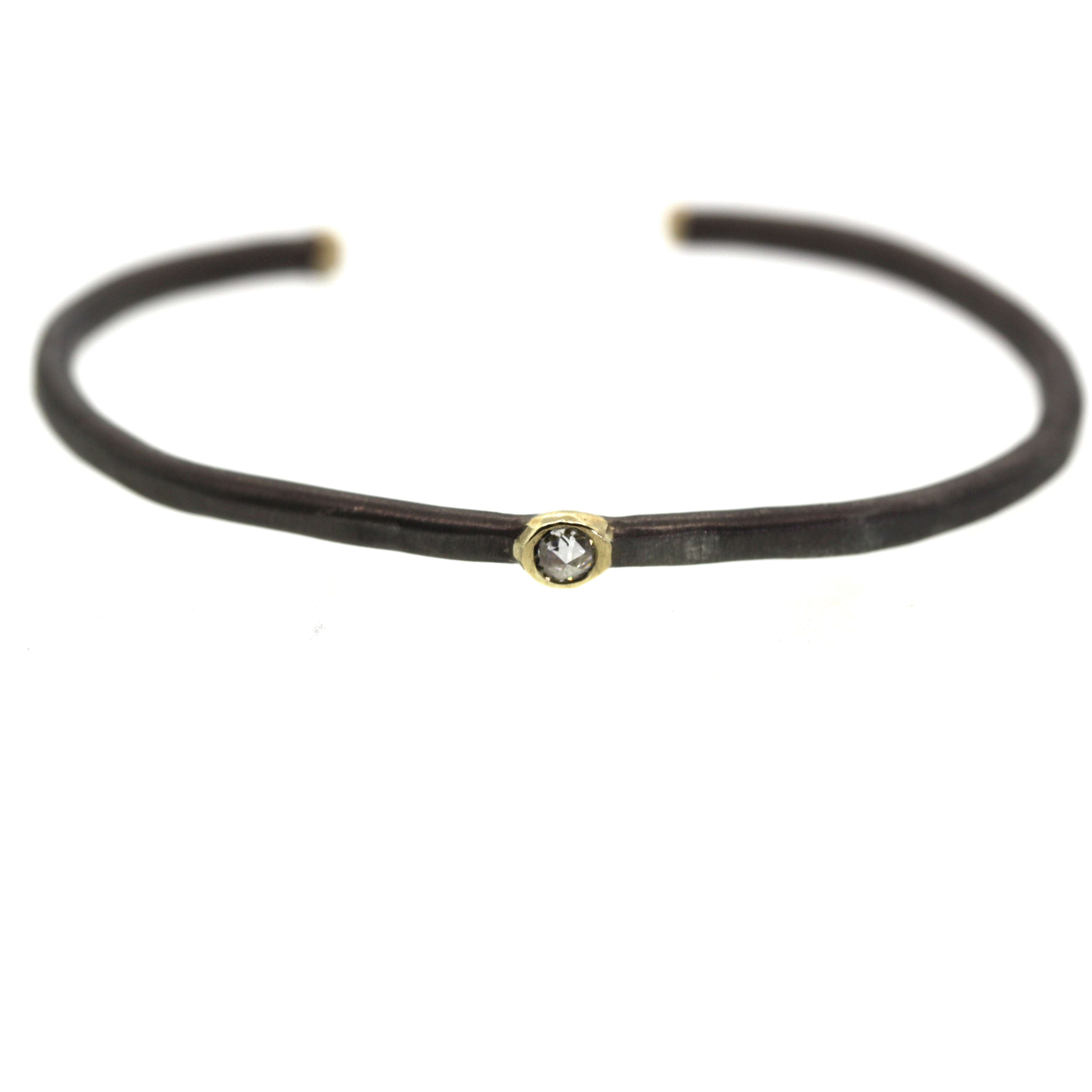 Organic Diamond Cuff Bracelet, stacking bracelet, hand made jewelry, rebecca lankford designs, houston