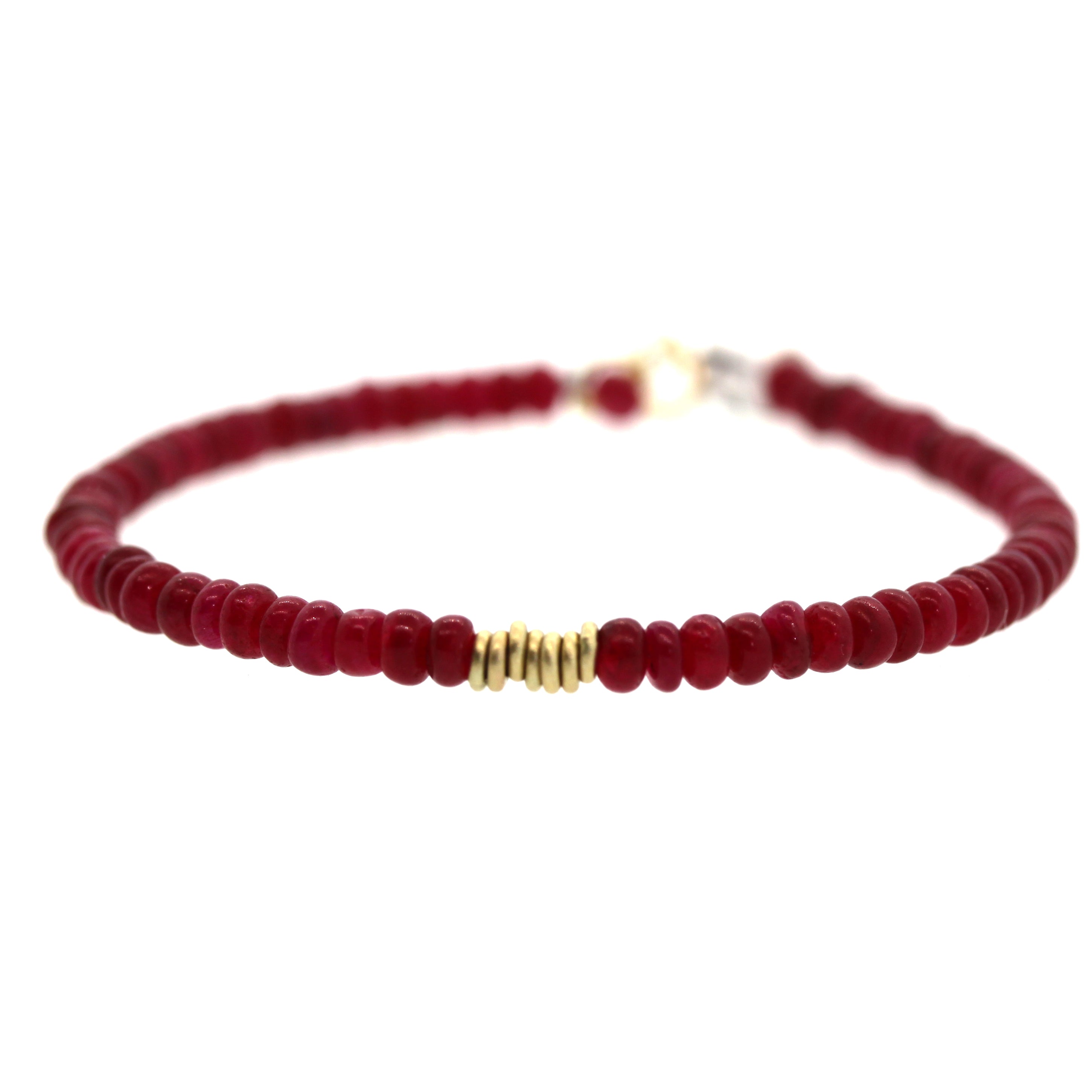 Ruby Gold Ring Bracelet, prayer bracelet, rebecca lankford designs