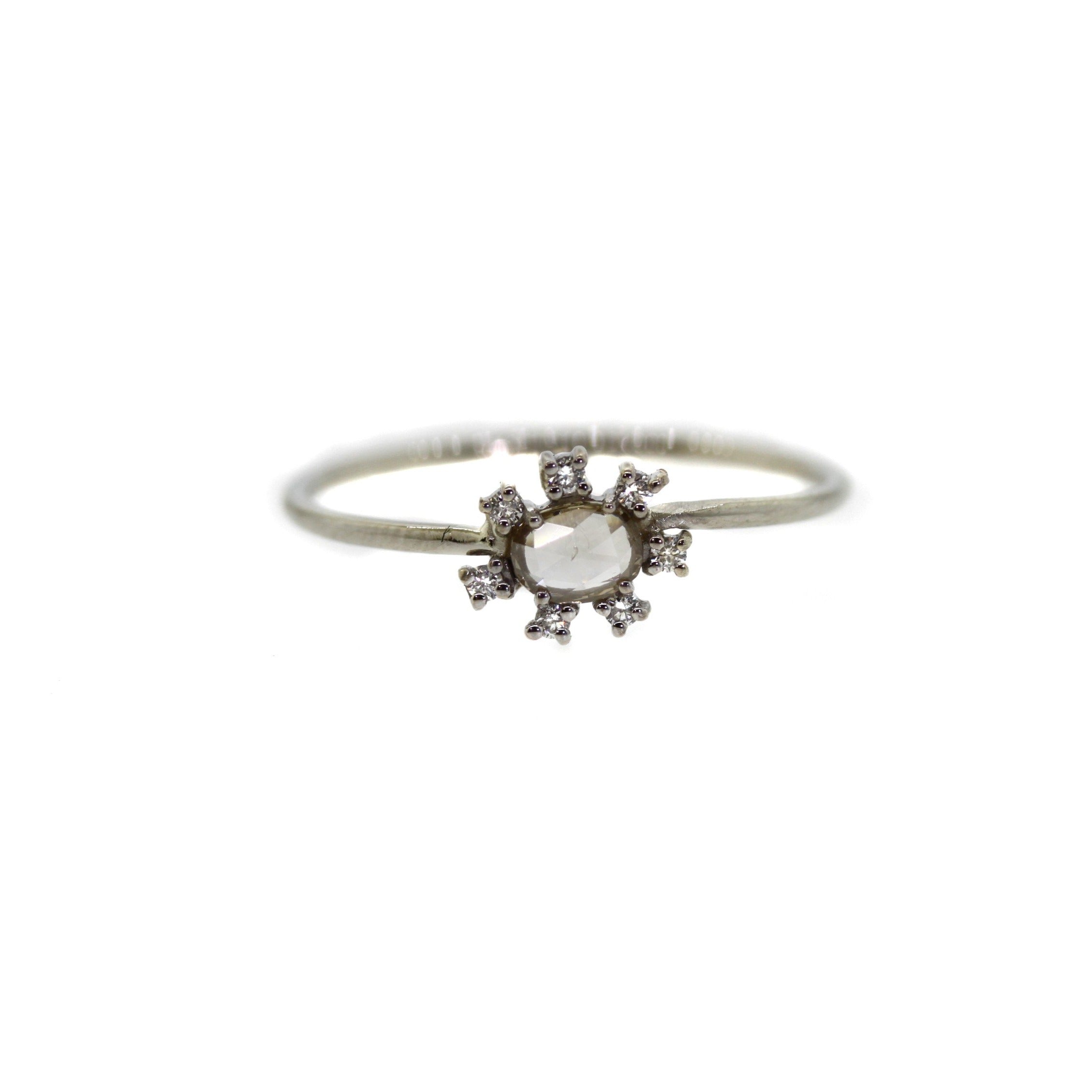 White Gold & Diamond Flower Ring