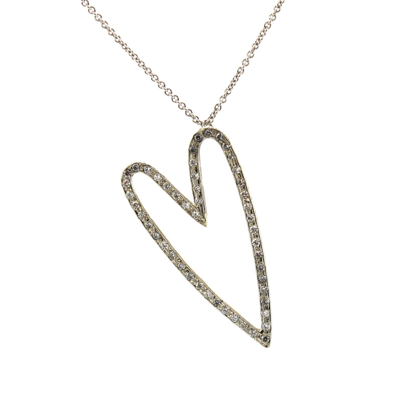 diamond heart necklace, valentines day necklace, rebecca lankford designs