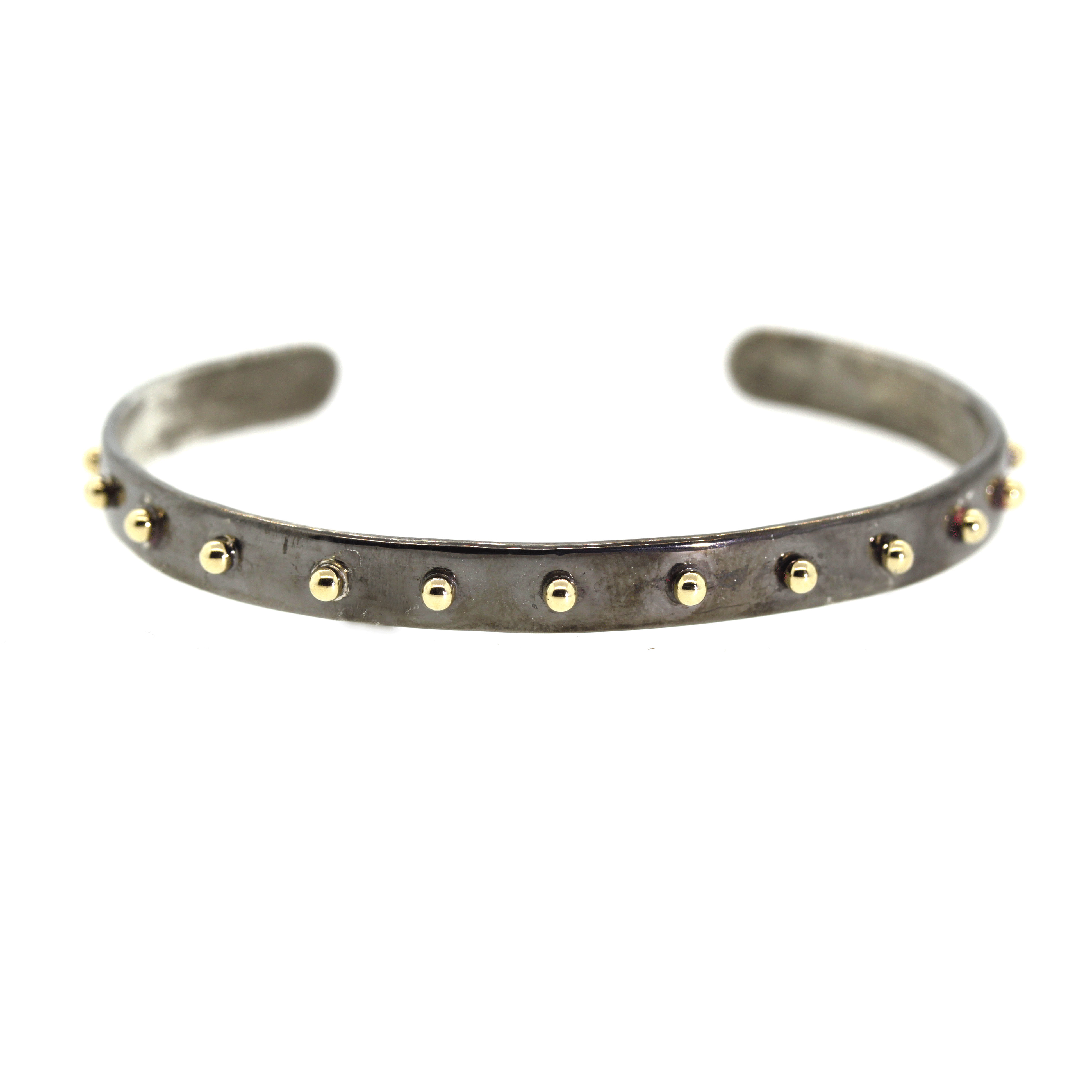 Rhodium Plated Studded Cuff Bracelet