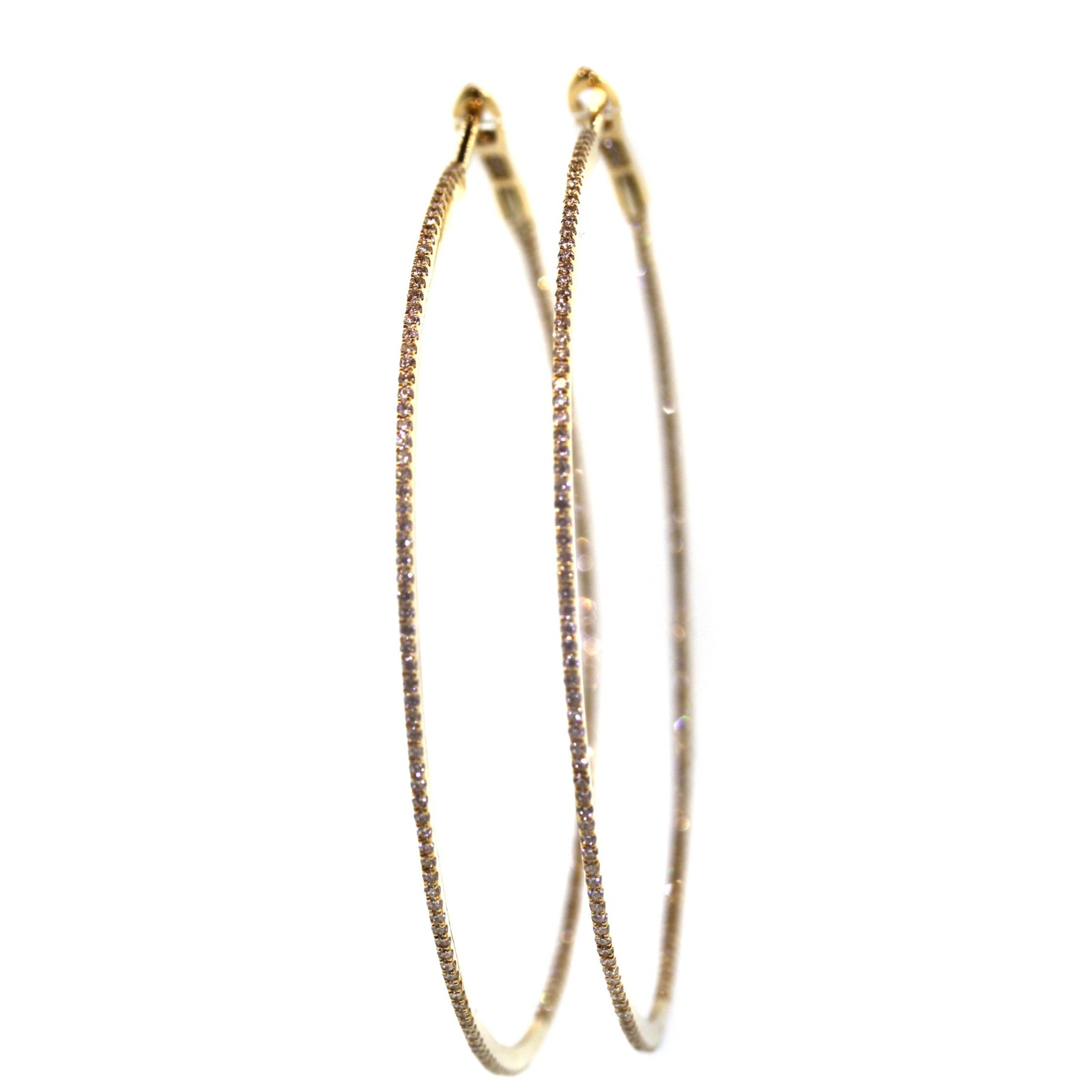 Medium Dainty Pave Diamond Hoops