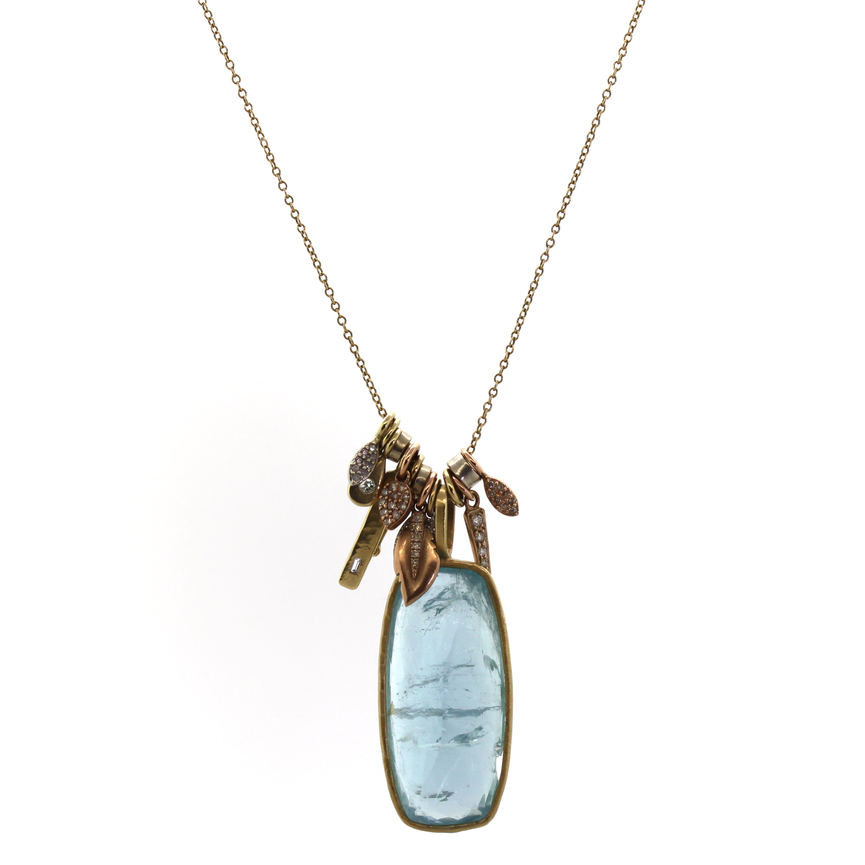 Aquamarine Charm Necklace, Rebecca Lankford Designs, Houston, TX