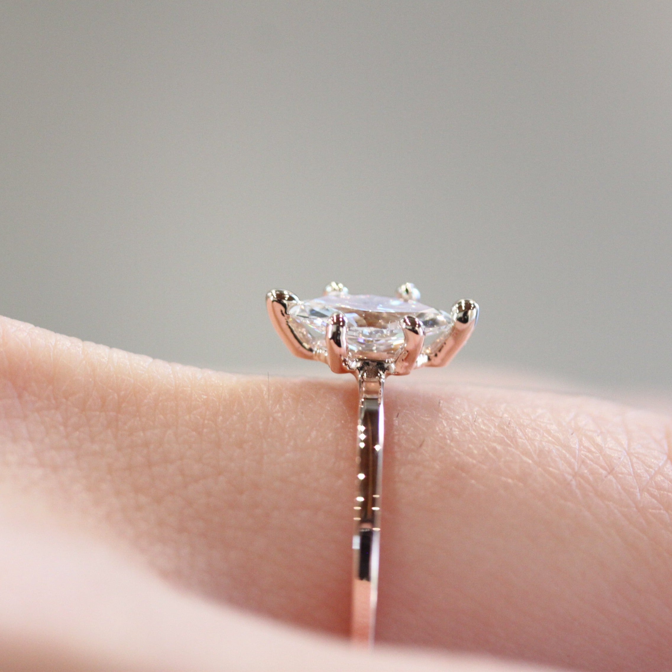 Rose Gold Marquise Cut Engagement Ring
