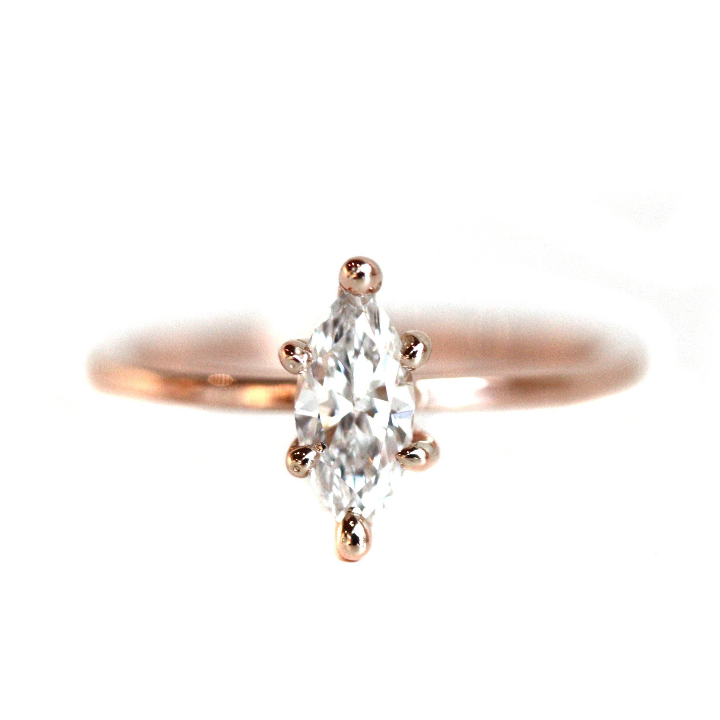 Rose Gold Marquise Cut Engagement Ring