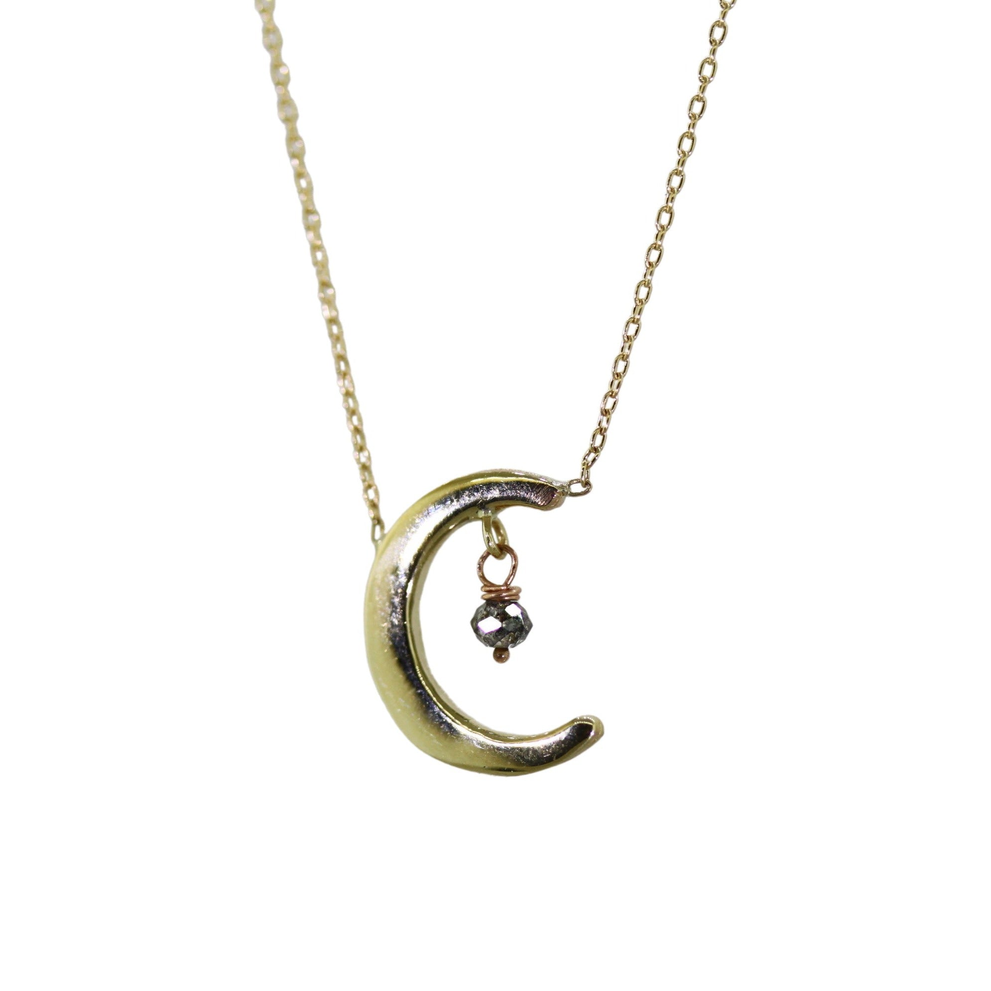 Crescent Moon & Diamond Necklace