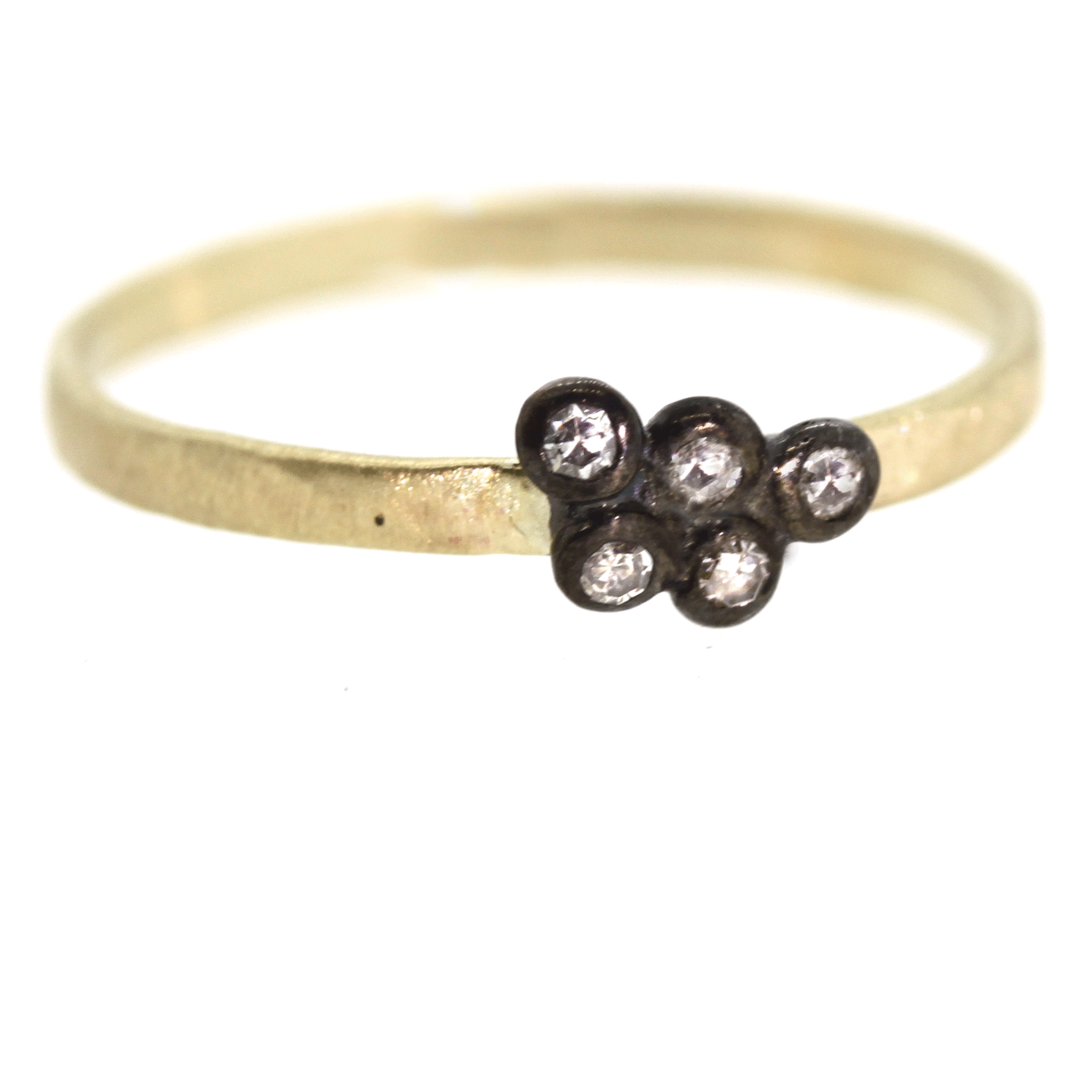 Bezel Cluster Ring - diamond bezel ring - Rebecca Lankford Designs