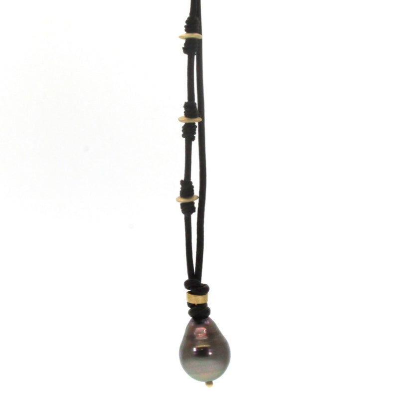 Tahitian Pearl drop necklace handcrafted by Rebecca Lankford designs in Houston, Texas. Each pearl is hand picked as every necklace is made to order. 