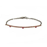 Rose Gold Ruby Bar Bracelet