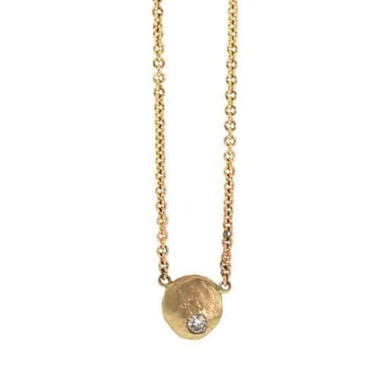Gold & Diamond disc necklace by Rebecca Lankford - Houston, TX