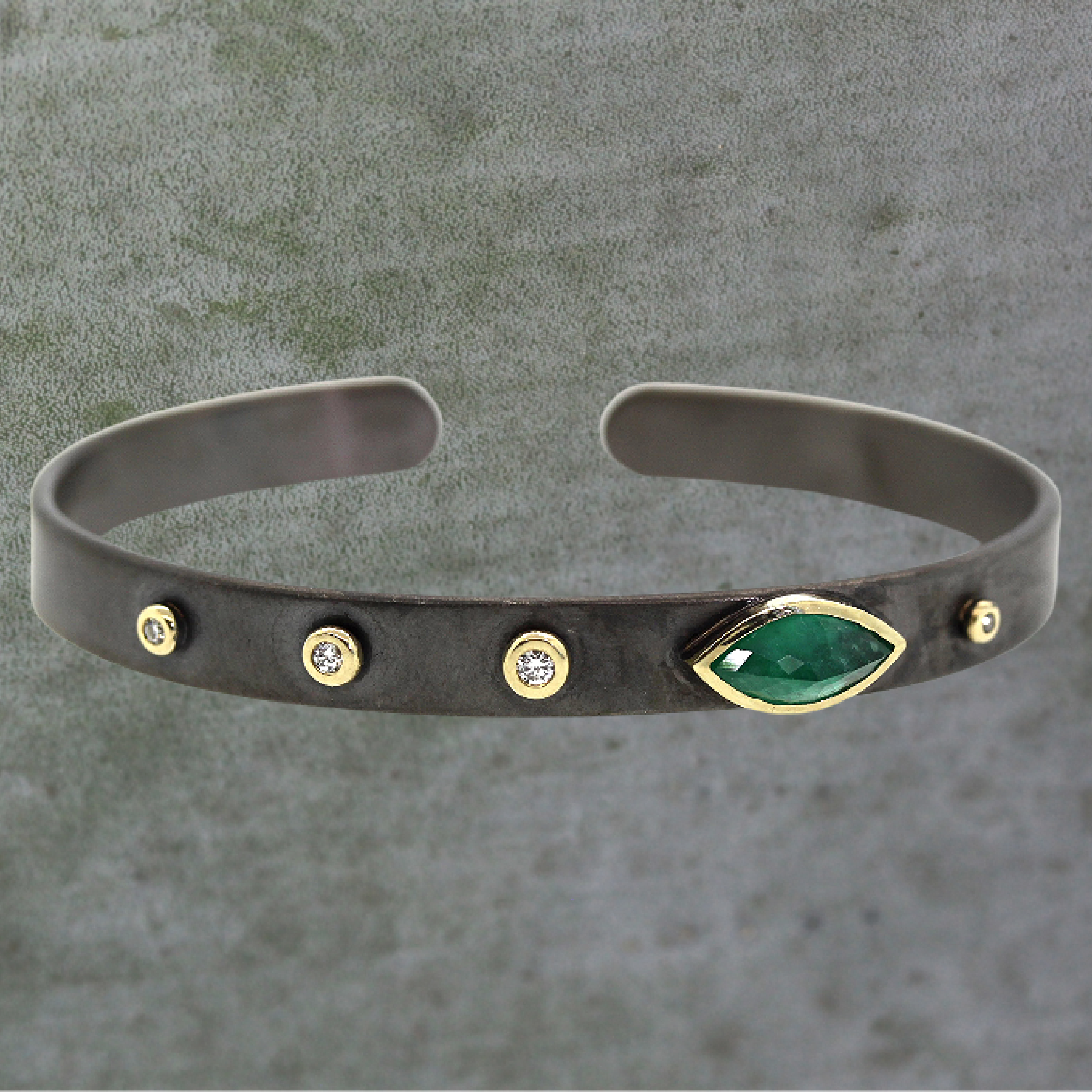 Emerald & Diamond Cuff Bracelet