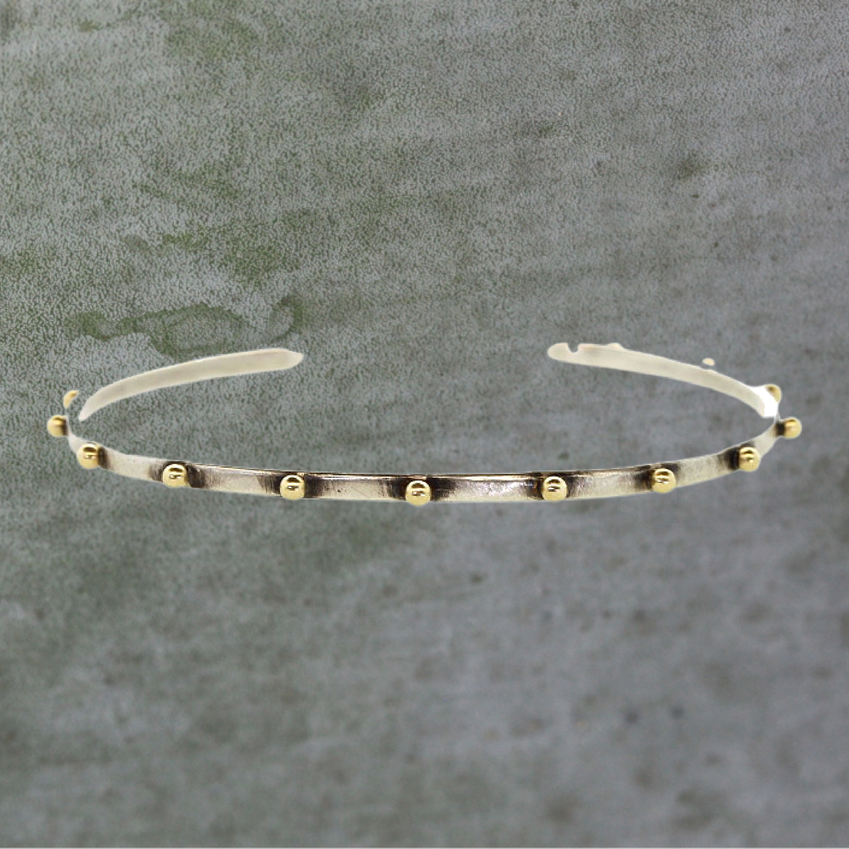 Silver Gold Studded Cuff Bracelet