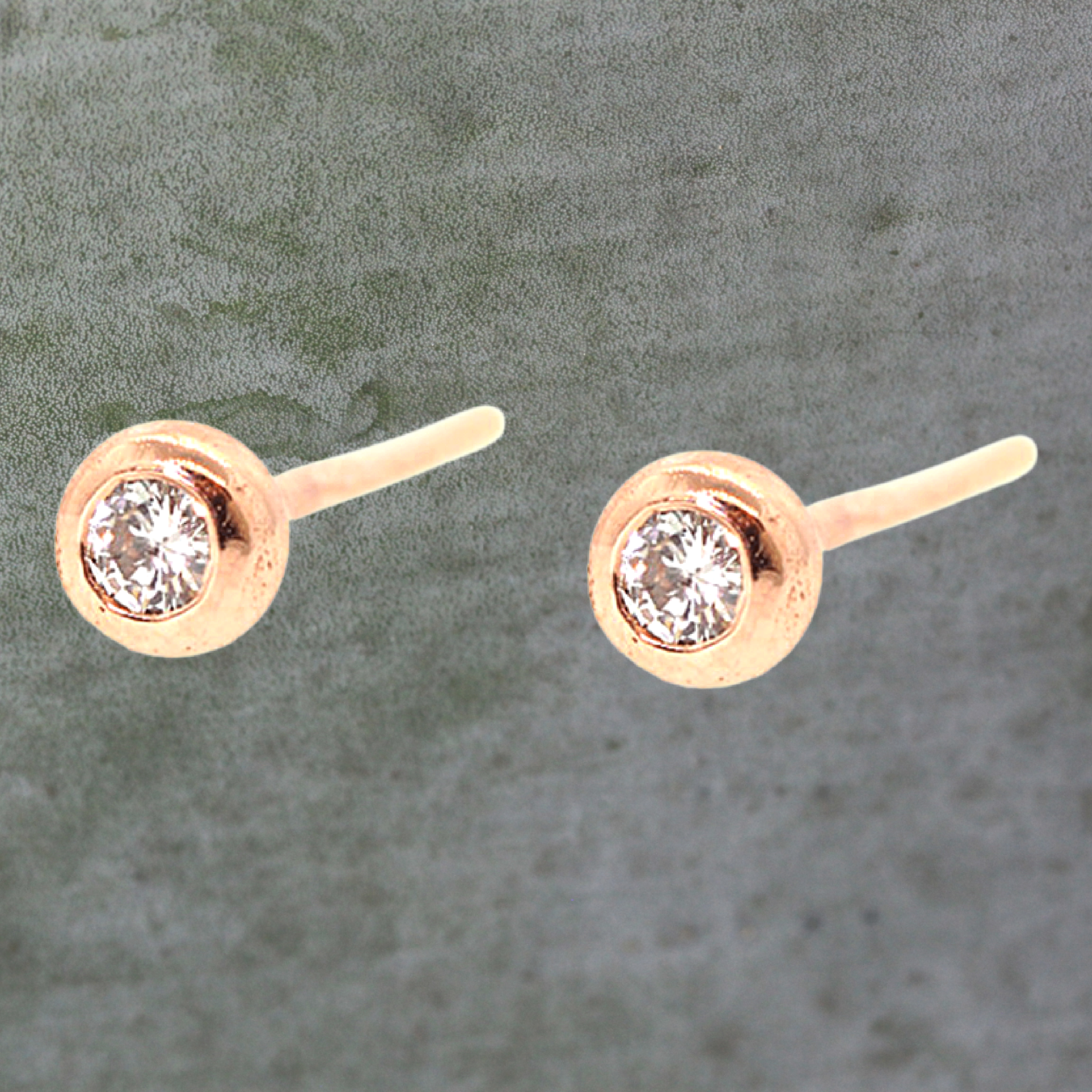 Rose Gold Diamond Stud Earrings