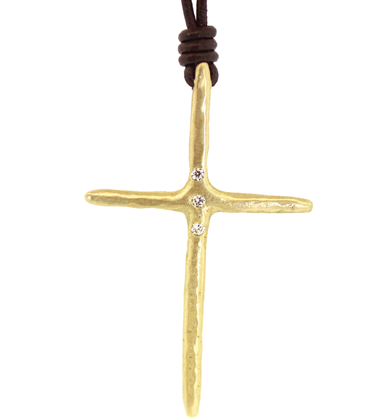 Custom Chunky Gold & Diamond Cross Necklace - Houston, Texas