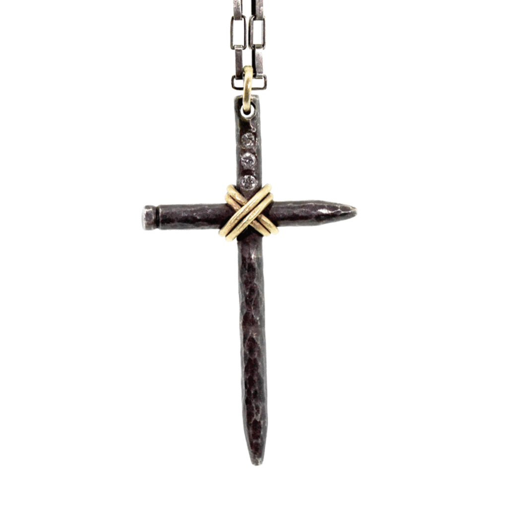 Nail Cross Necklace - Handcrafted Cross Necklace - Rebecca Lankford Designs
