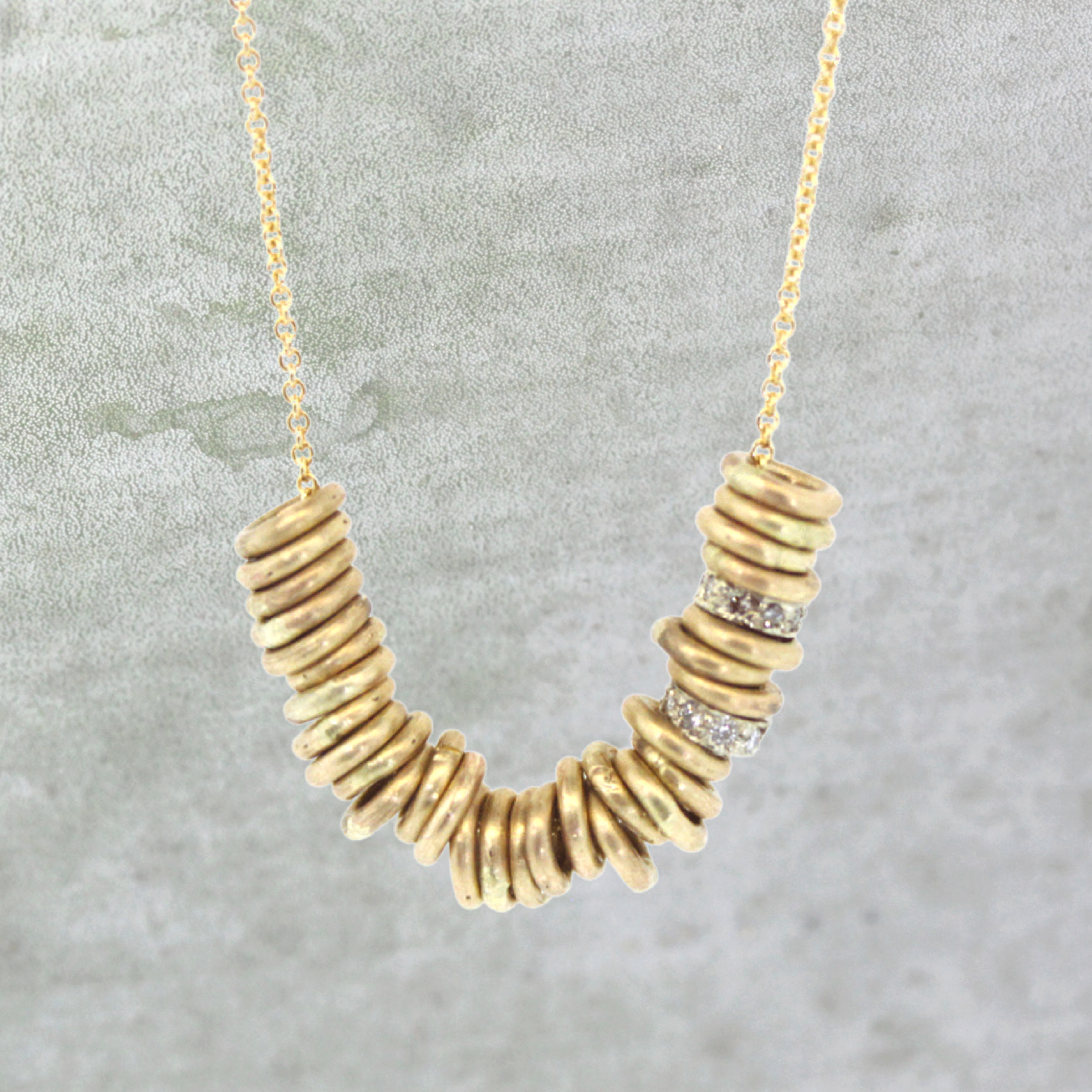 Gold & Diamond Ring Necklace