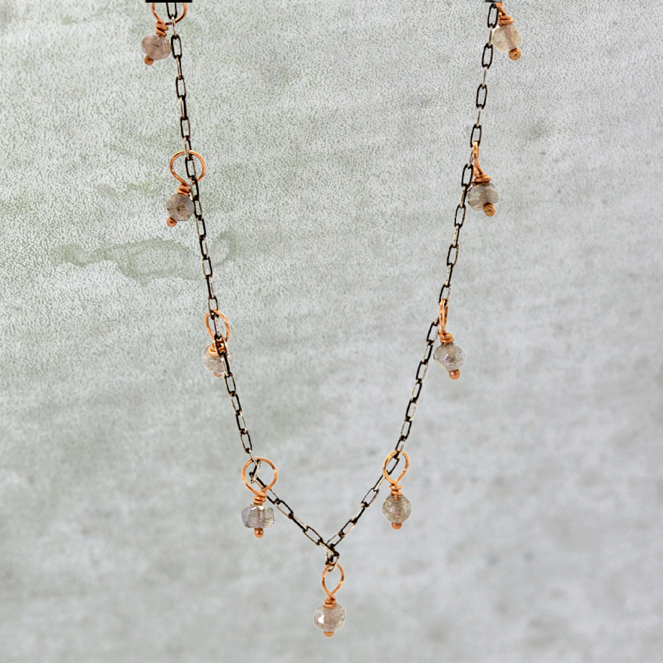 Mystic Labradorite Dangle Necklace