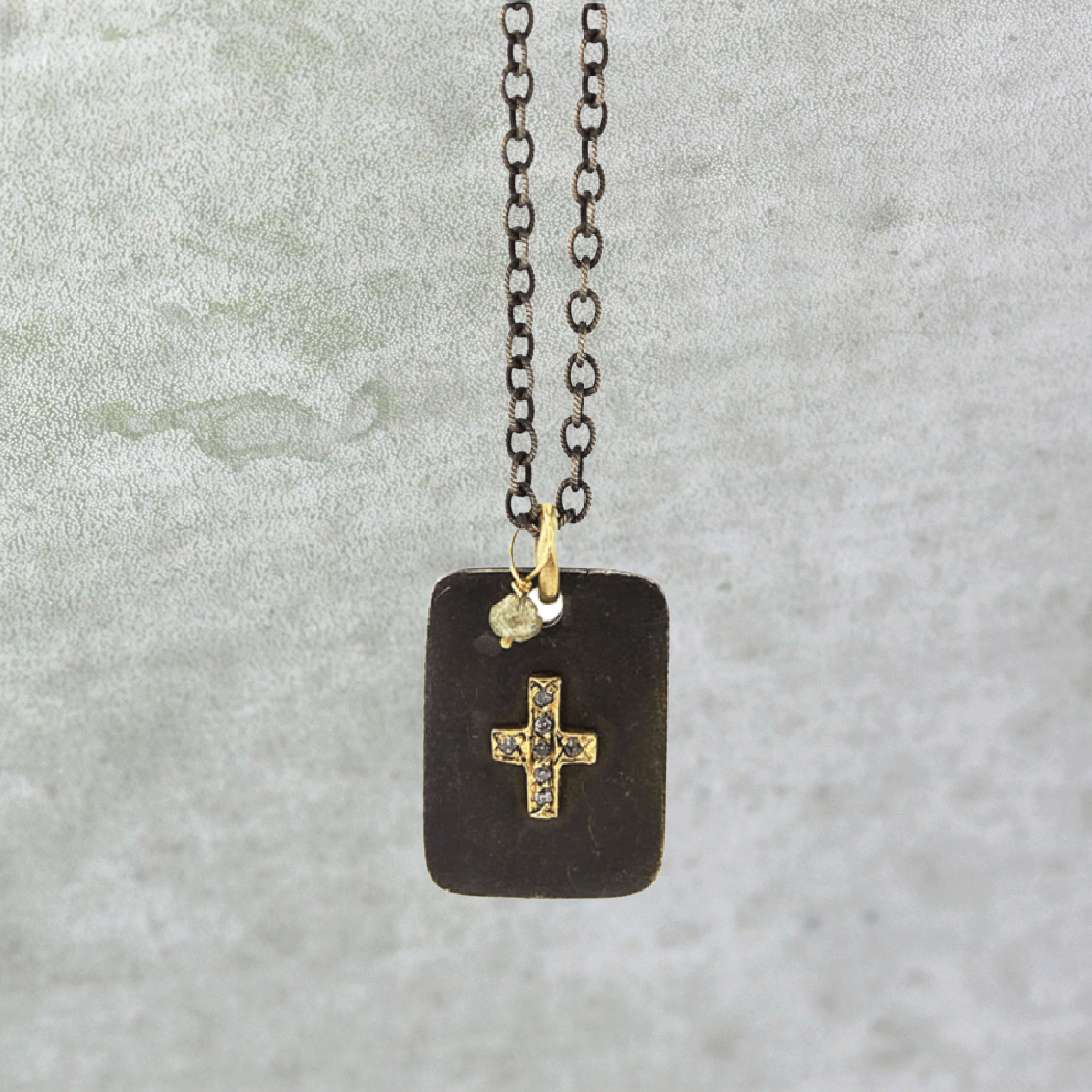 Diamond Cross ID Necklace