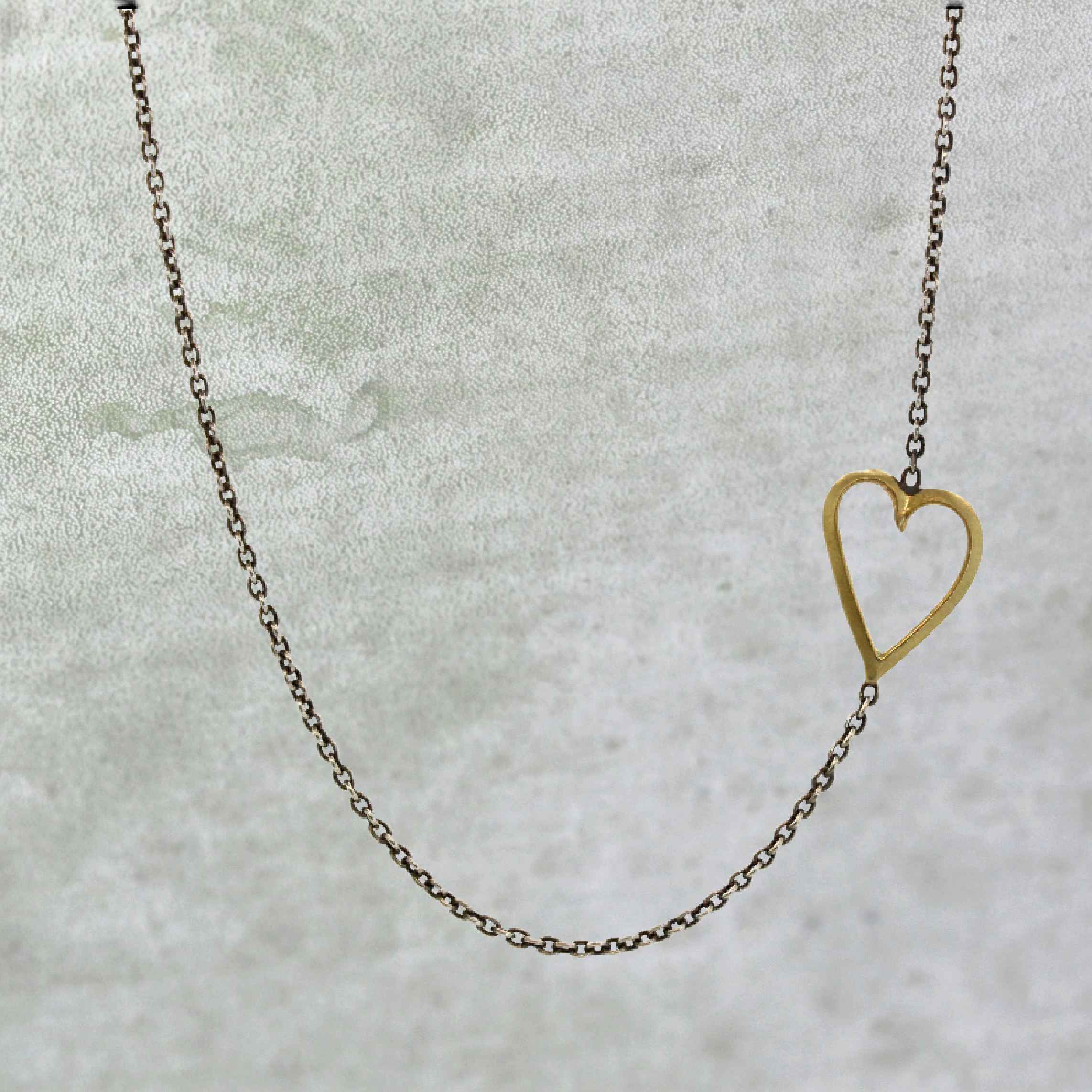 2 Small Hearts Necklace, Beth Jewelry, sideways hearts