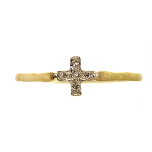 Pave Diamond Cross Ring