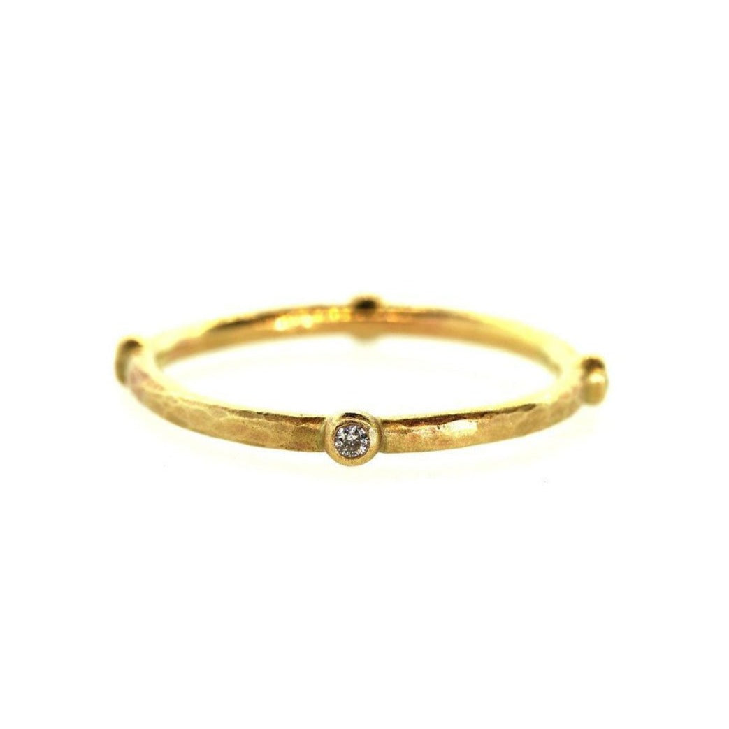 4 Bezeled Diamond Gold Ring