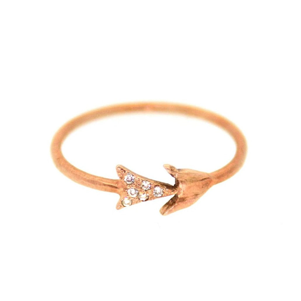 Rose Gold & Diamond Arrow Ring