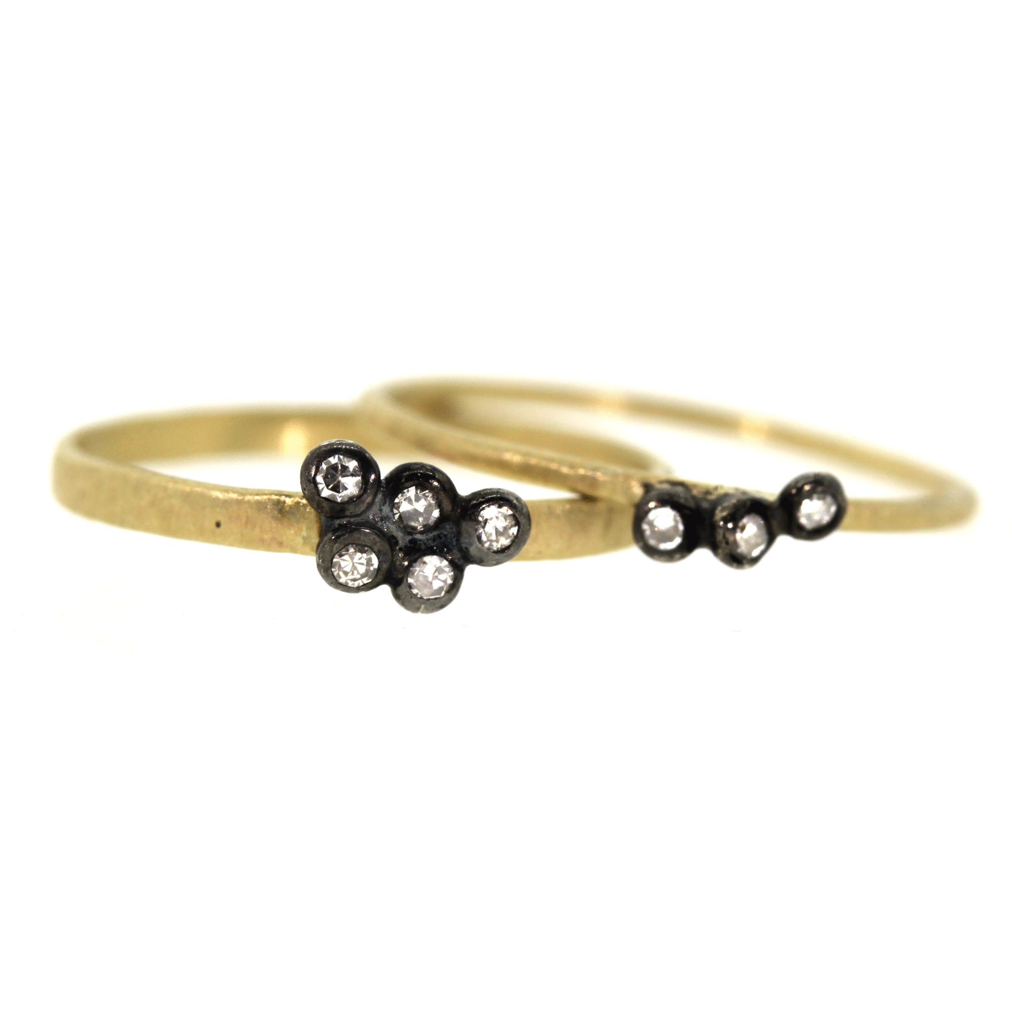 Bezel Cluster Rings - diamond bezel rings - Rebecca Lankford Designs