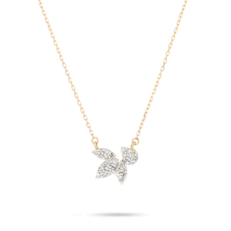 Pave Diamond Marquise Cluster Necklace