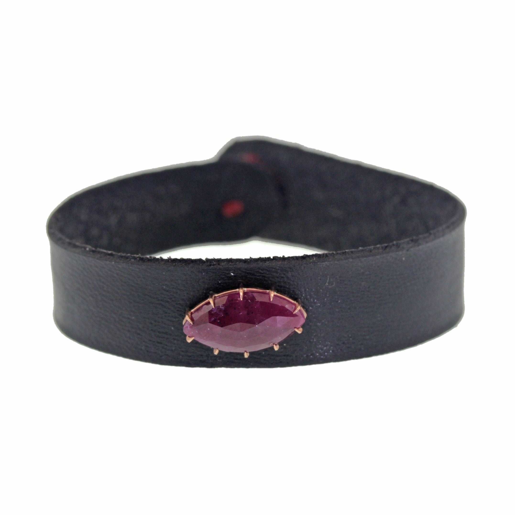 Ruby Leather Bracelet