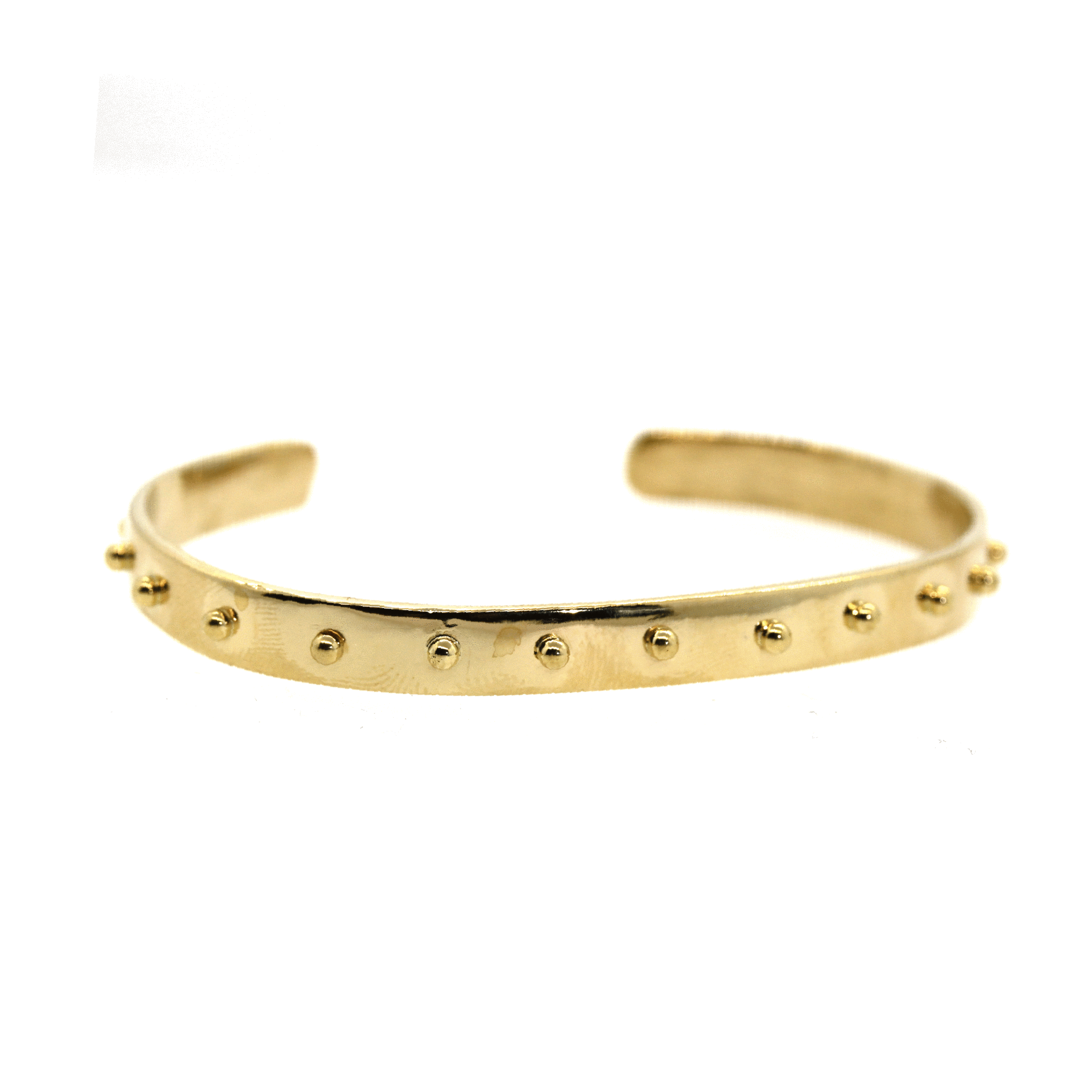18 Karat Gold Studded Cuff Bracelet