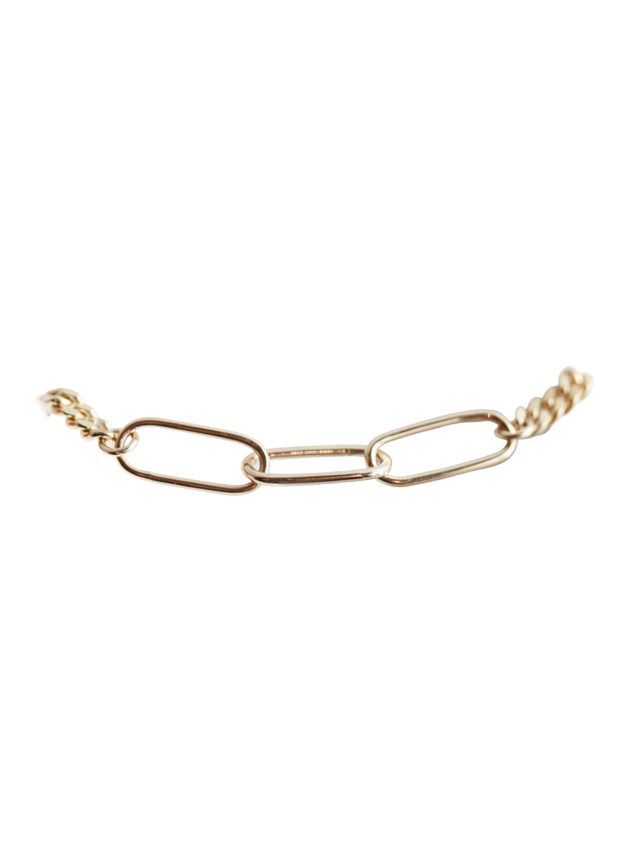 Three Link Yellow Gold Chain Bracelet