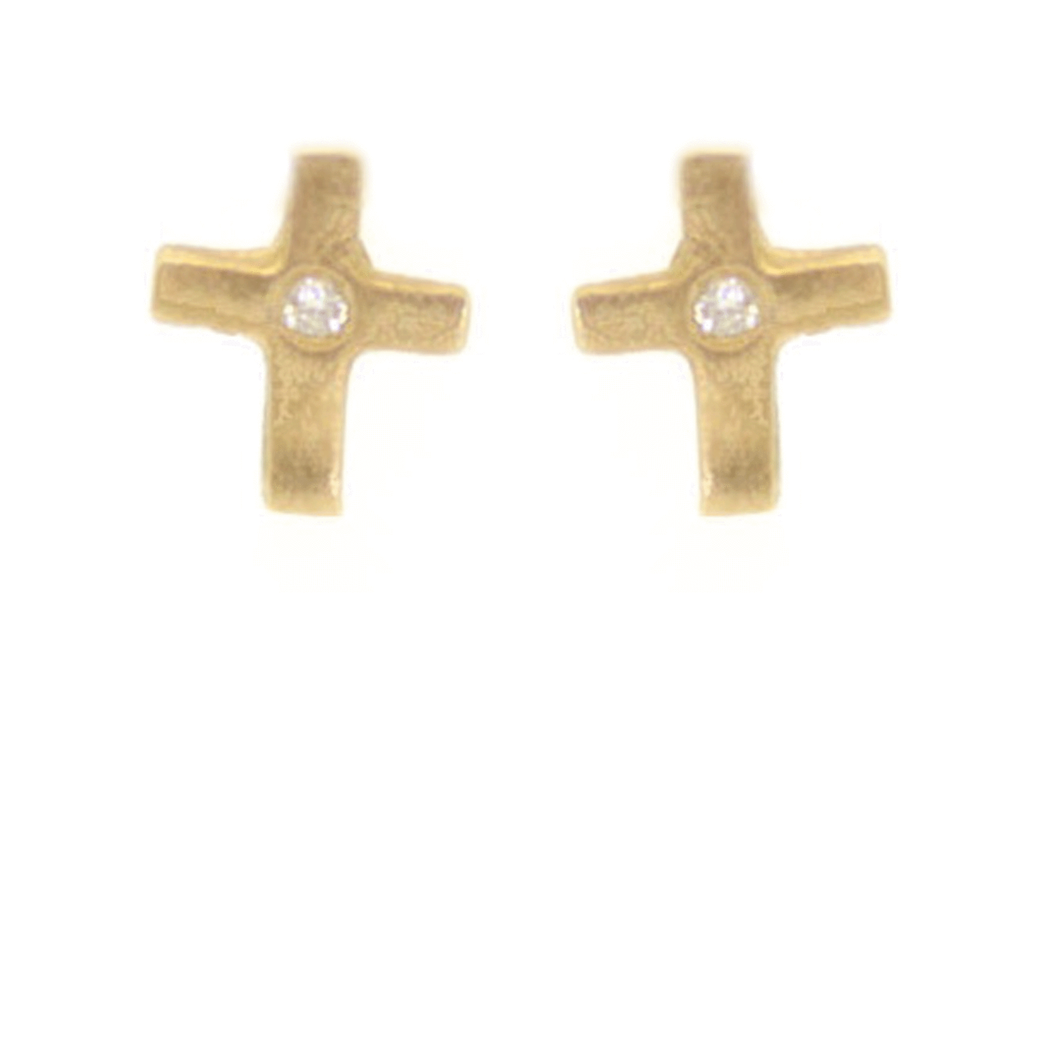 Diamond Cross Stud Earrings -Rebecca Lankford Designs - Houston, TX
