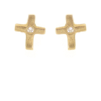 Diamond Cross Stud Earrings -Rebecca Lankford Designs - Houston, TX