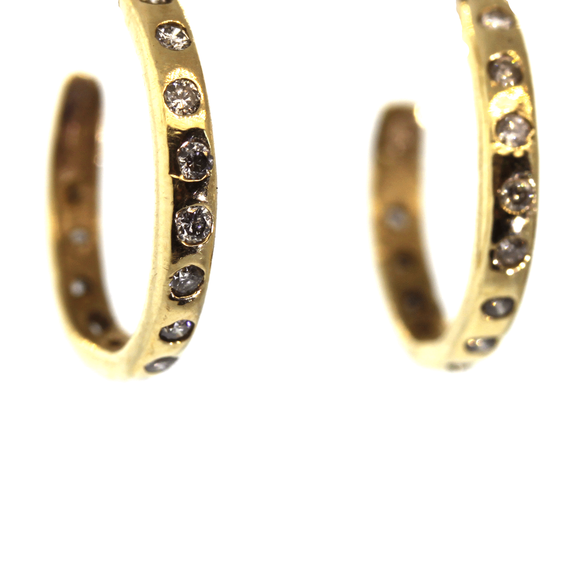 Diamond Hoops - Diamond Hoop Earrings - Rebecca Lankford Designs - 1