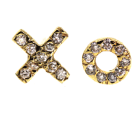 "XO" Yellow Gold Stud Earrings - Rebecca Lankford Designs 