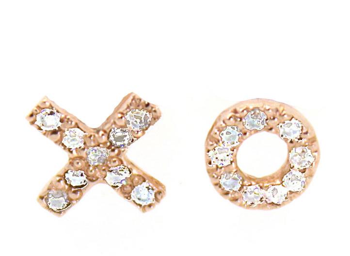 "XO" Rose Gold Stud Earrings - Rebecca Lankford Designs